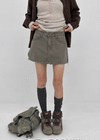 Burle zipper cotton mini skirt pants