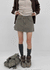 Burle zipper cotton mini skirt pants