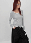 Suki Layered Tencel Long Sleeve T-shirt (30% Wool)