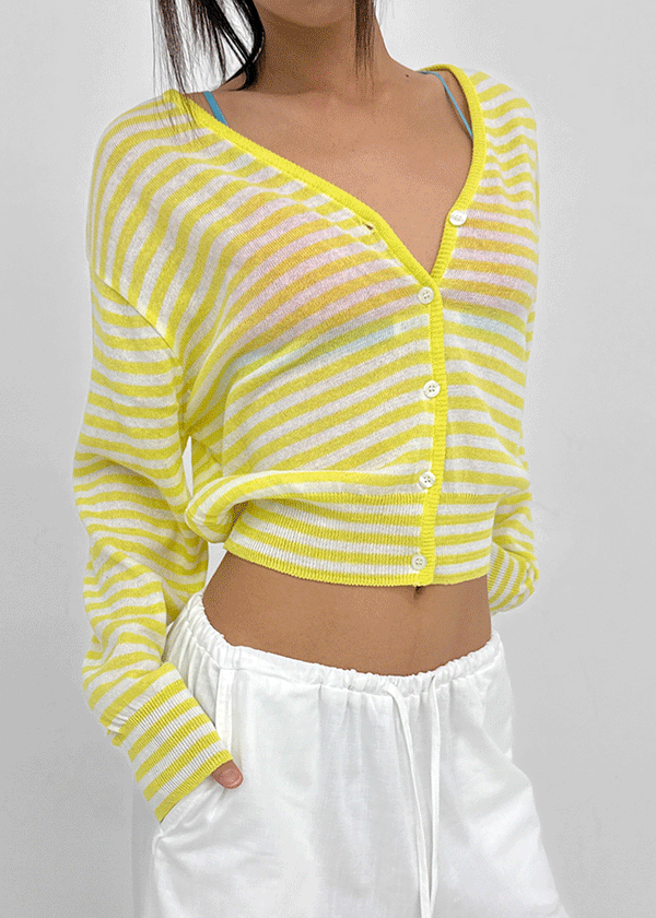 Hottin Striped Bamboo Knit Cardigan