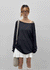 Srento Off-shoulder Knit Long-sleeve T-shirt (40% Linen)