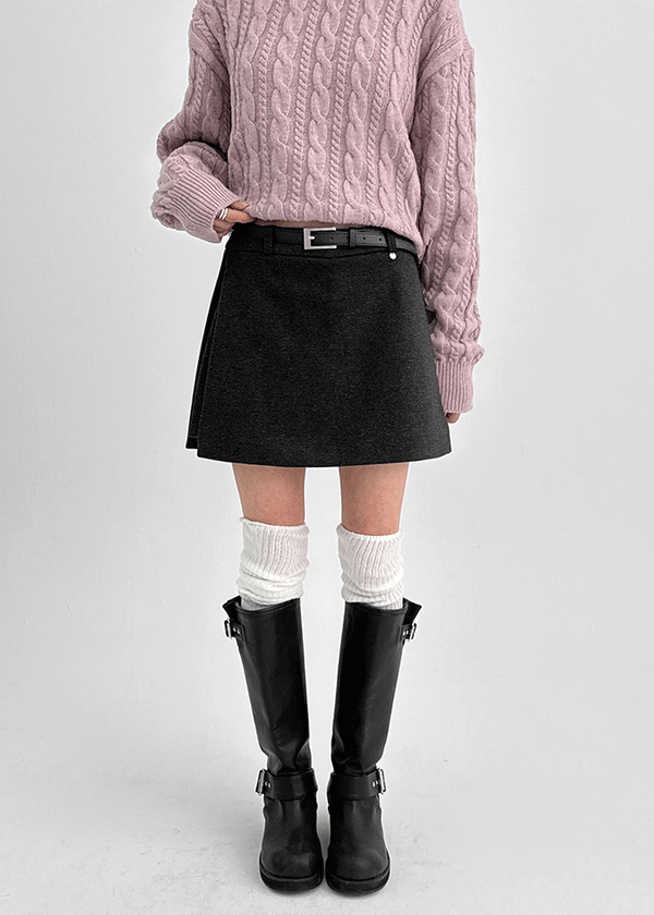 Magaro Wool Skirt Pants (belt Set)