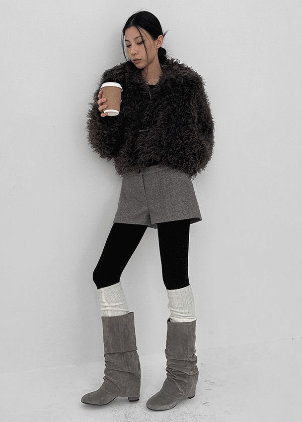 Yoshi High-neck Duffle Fur Jacket