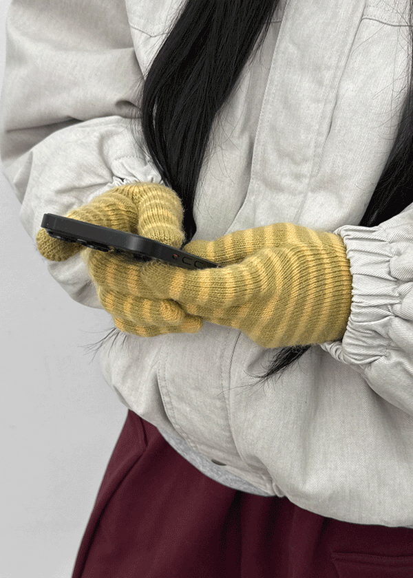Calmit Stripe Wool Touch Gloves
