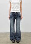Tomney Washed Semi-wide Bootcut Denim Pants