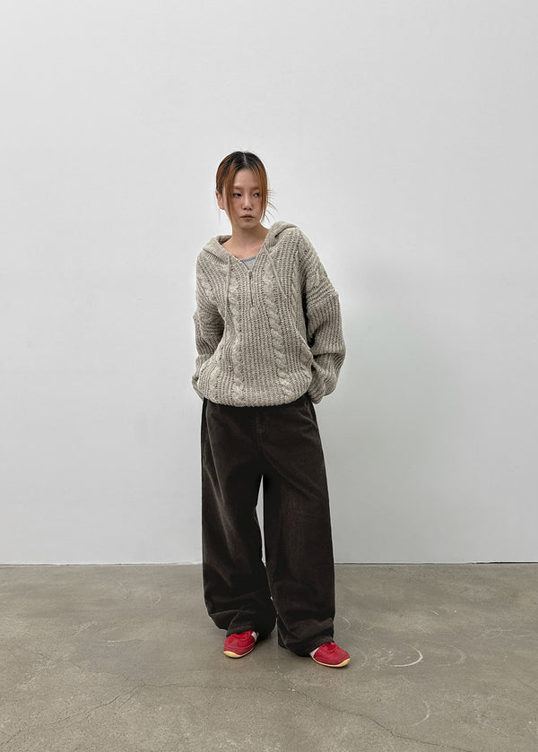 Franno Basic Wide Corduroy Pants