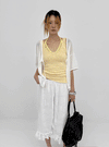 Cle Strap Linen Short Sleeve Cardigan