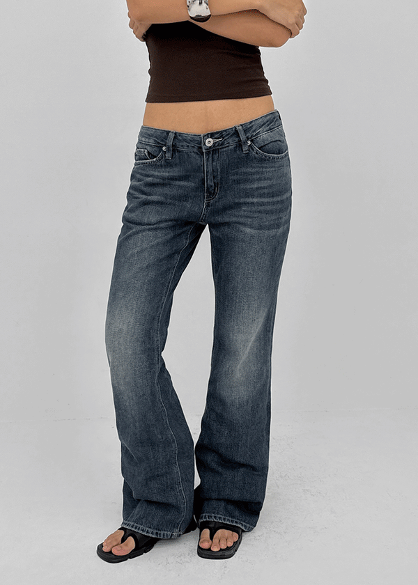 Flon Low-waist Bootcut Denim Pants