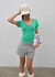 Grommet V-neck Button Short-sleeve Tee