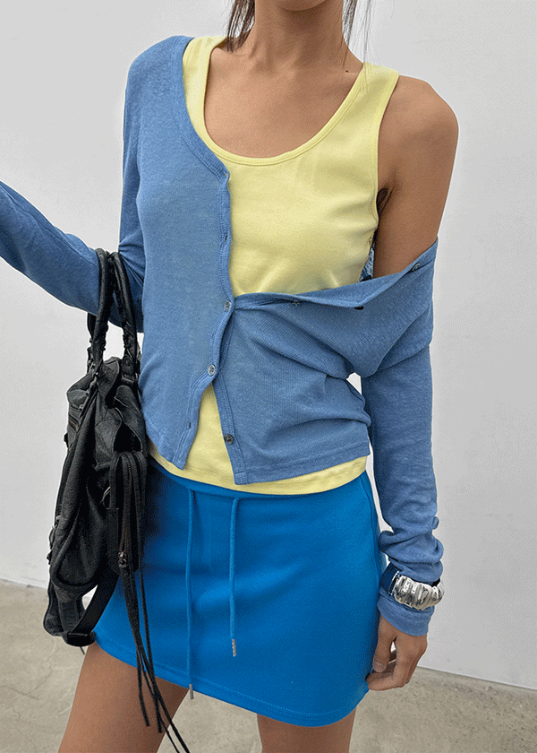 Sharti Button Deep V-Neck Cardigan (55% Linen)