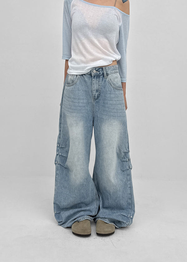 Timma Rivet Shirred Wide Pants