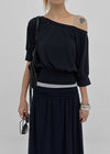 Polyt Off-shoulder Sleeveless Top (Available as a set)