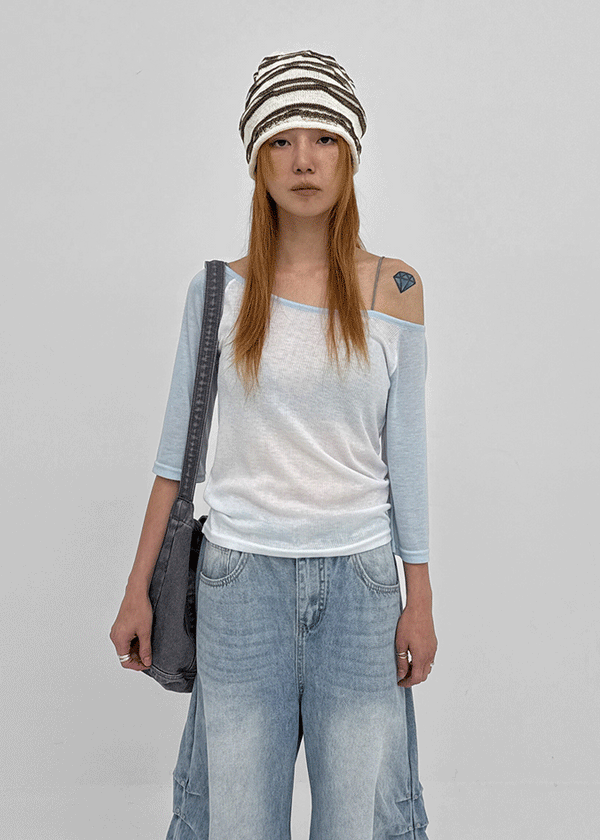 Famildi Off-shoulder Raglan Sleeveless Tee