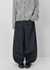 Long Bell Back Pocket Stitch Raw Fabric Wide Denim Pants