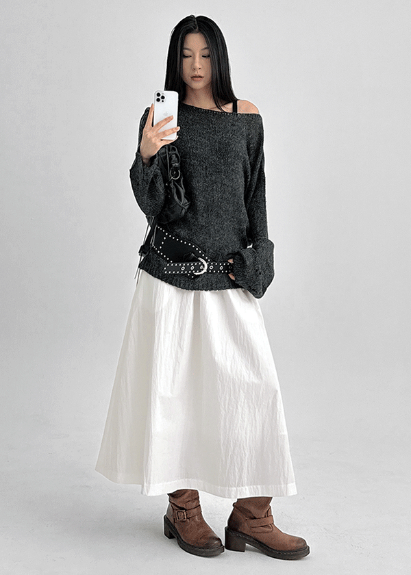 Filha Loose-fit Boat Neck Wool Knit