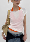 Peujeune Cap Sleeve Short-sleeve Knit