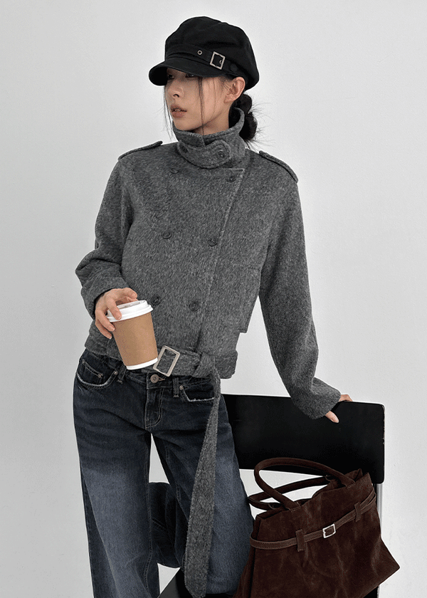 Lesoti Quilted Double Short Coat (Belt Set)