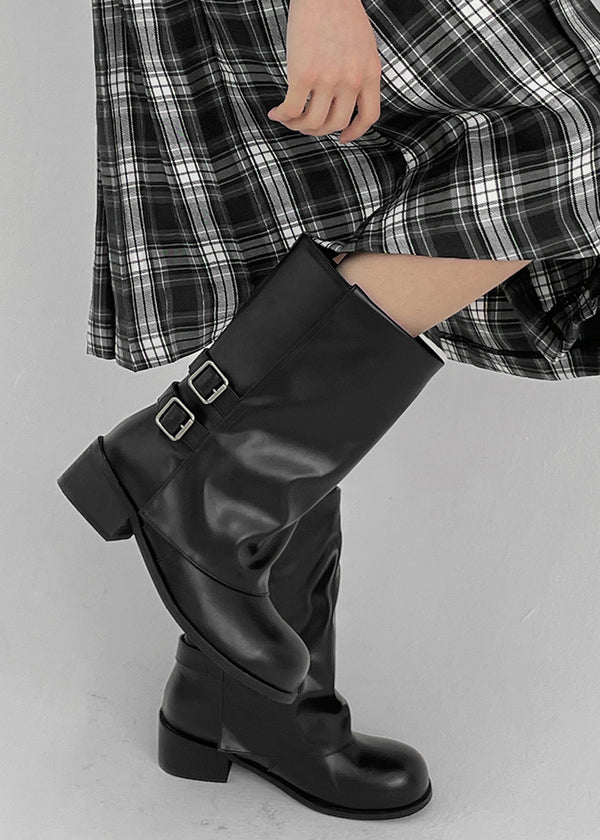 Decent Buckle Folding Mid Boots