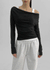 Kamkam Drape Off-Shoulder Long Sleeve T-shirt