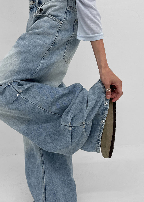 Timma Rivet Shirred Wide Pants
