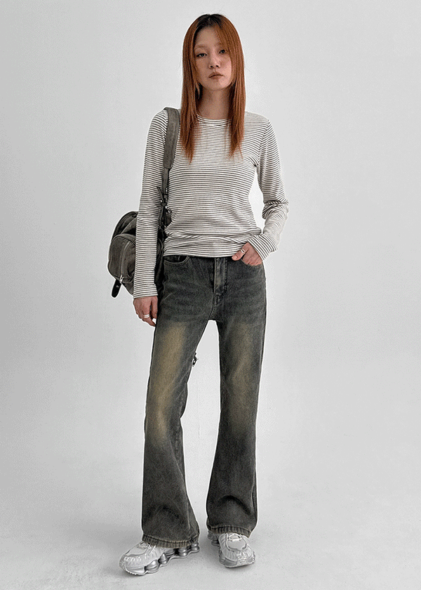 Welp Raised Fleece Bootcut Denim Pants