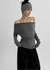 Pomnut Off-shoulder Drape Shirring Long Sleeve T-shirt