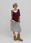Kujan Button Roll-up 3/4 Sleeve T-shirt