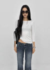 Wikiver Boat Neck Tencel 3/4 Bootie