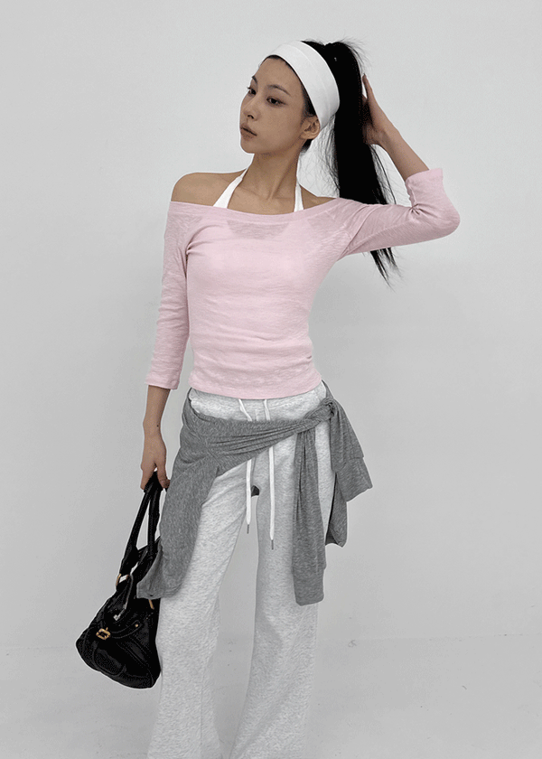 Hokori Wide U-Neck Sleeveless Tee