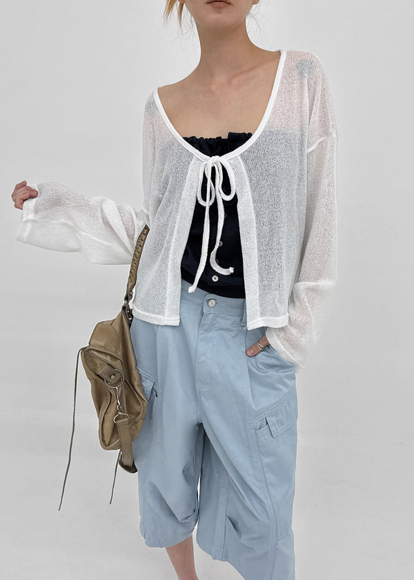 Rivets Knit Linen Cardigan