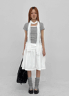 Romroni Strap Shirred Midi Skirt