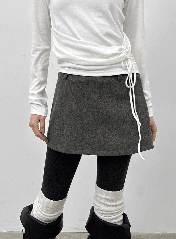 Praline Wool Mini Skirt Pants