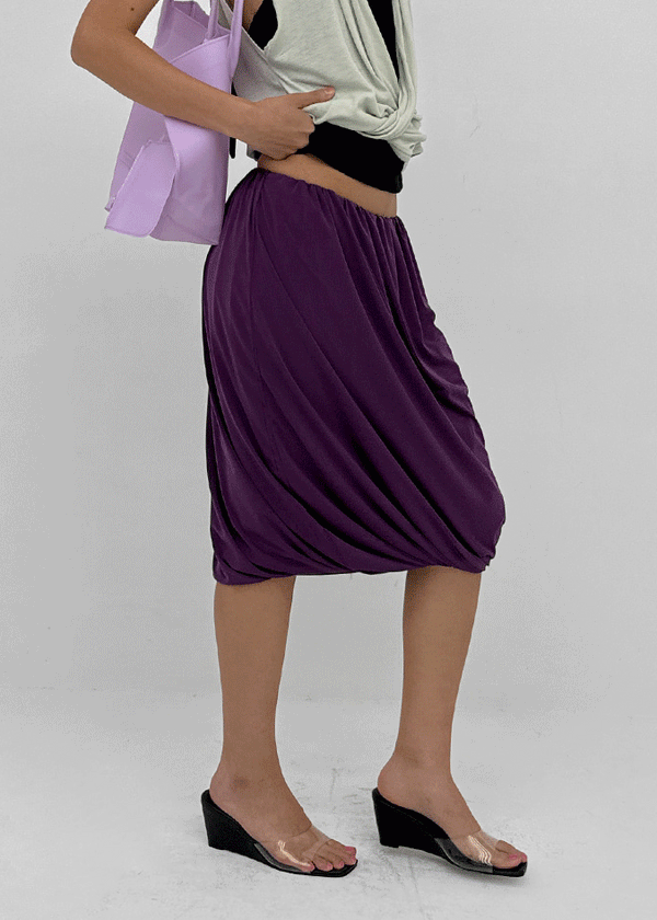Teini Cooling Draping Midi Skirt