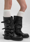Shuraki Buckle Warmers Middle Boots (Cow Leather)