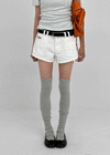 Sets Low-waist Patch Cotton Shorts