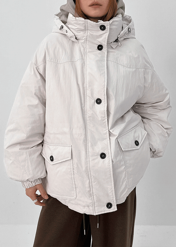 Calette Hooded Duck Down Bomber Padded Jumper