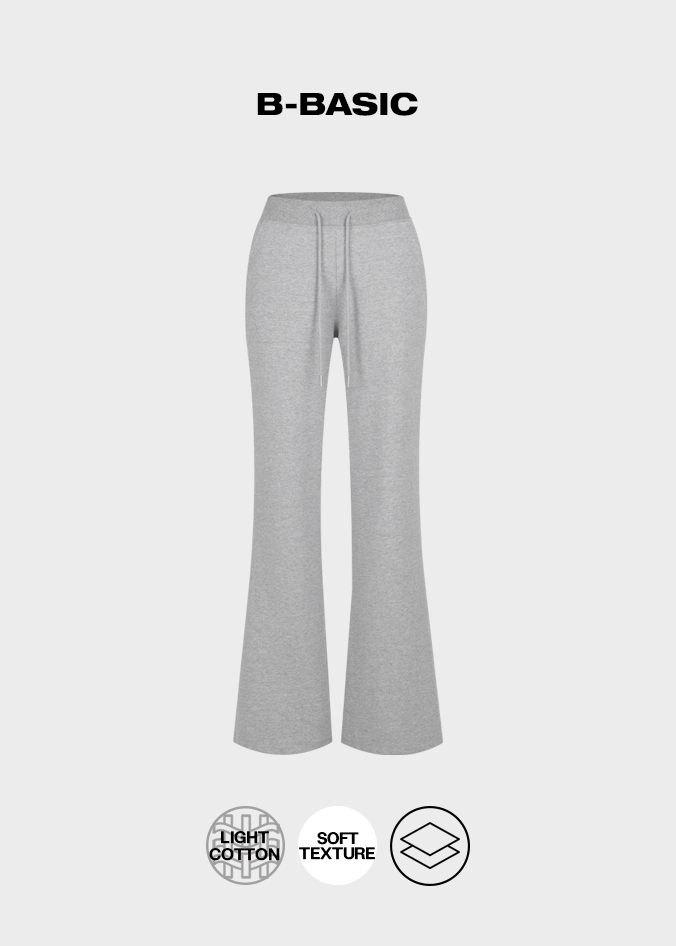 B-BASIC] Light Sweat Bootcut Banding Pants – BLACKUP