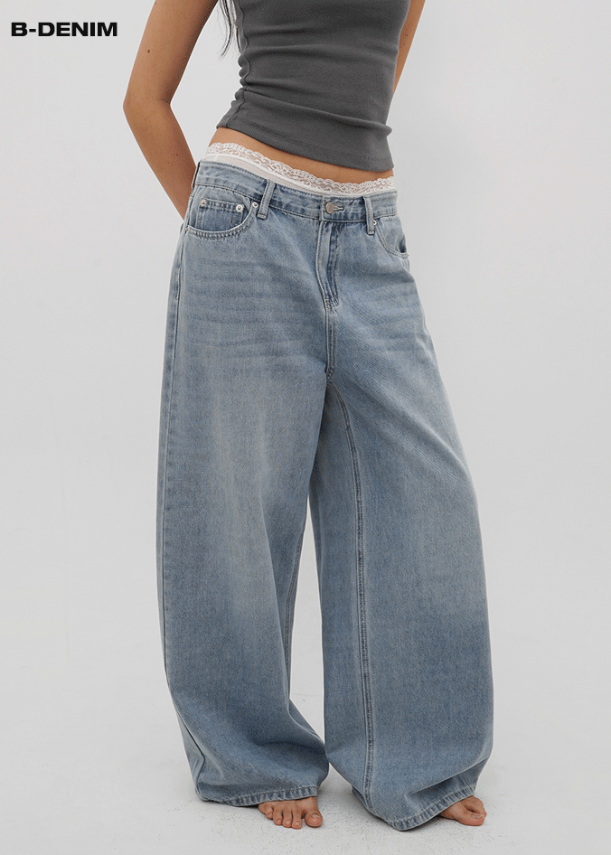 B-DENIM] LIGHT WASHING WIDE JEANS 054 – BLACKUP