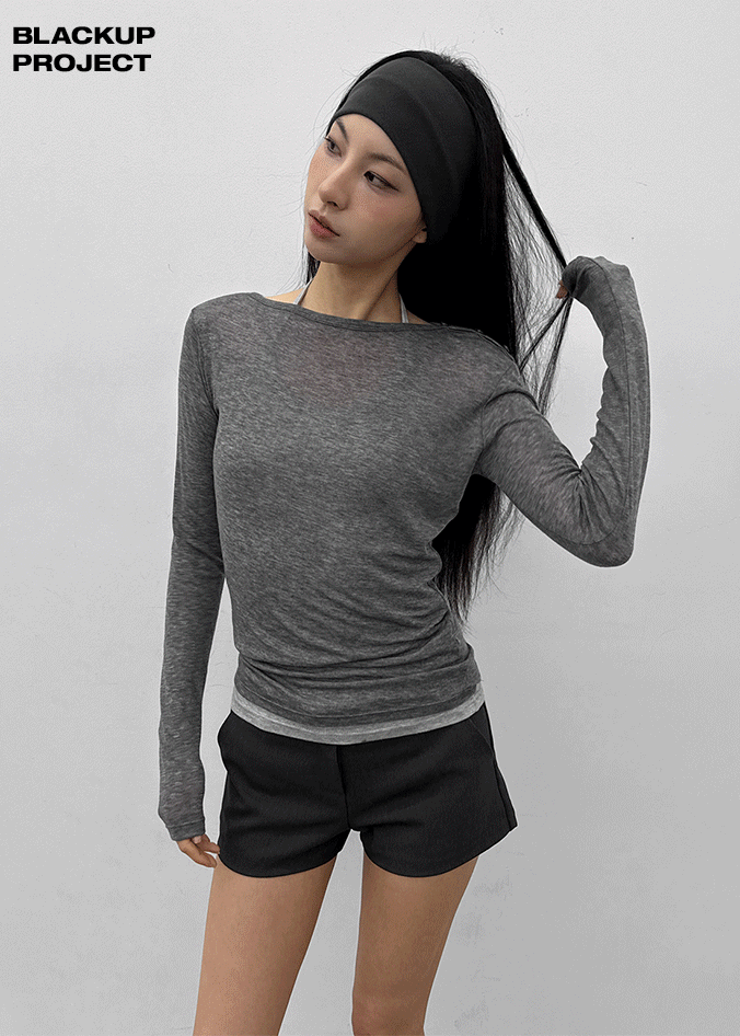 MADE] Karen Off-shoulder Tencel Long Sleeve Tee – BLACKUP