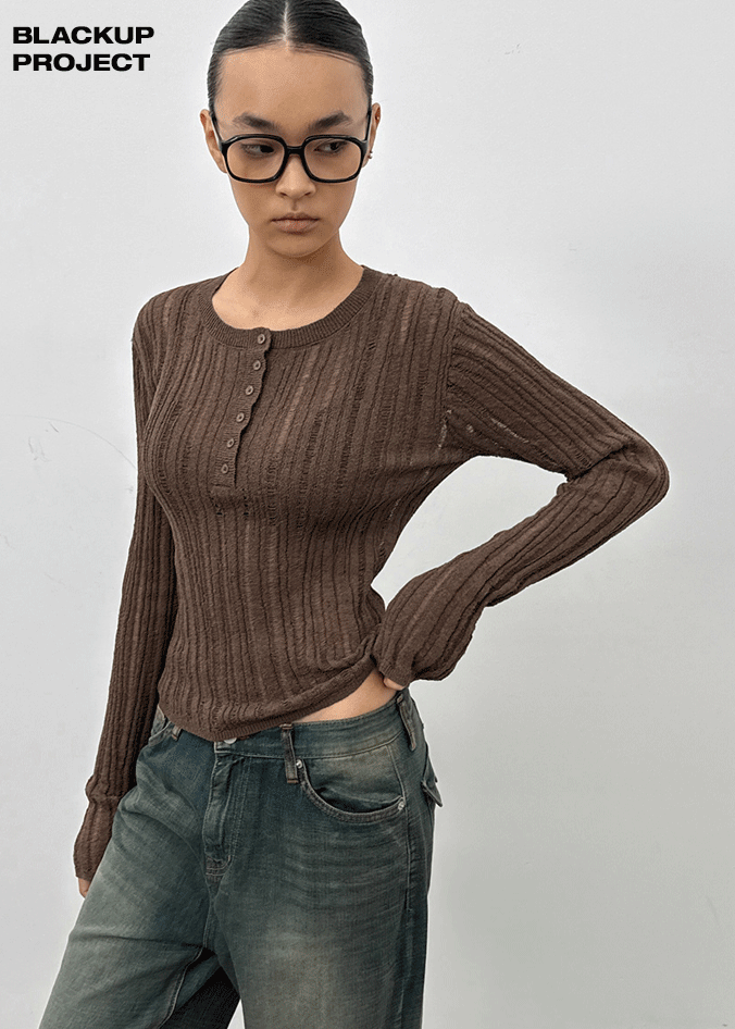 MADE] Seddie Henley Neck Knit – BLACKUP
