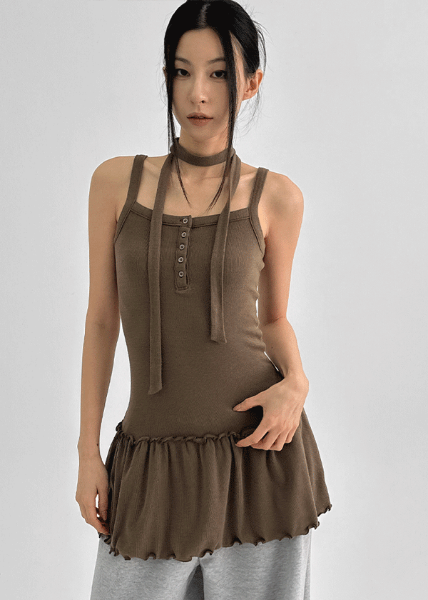 Connel Set - Layered Button-up, Slim Muffler