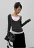 Ronpo SET - Deep V-neck Long Sleeve Tee, Sleeveless