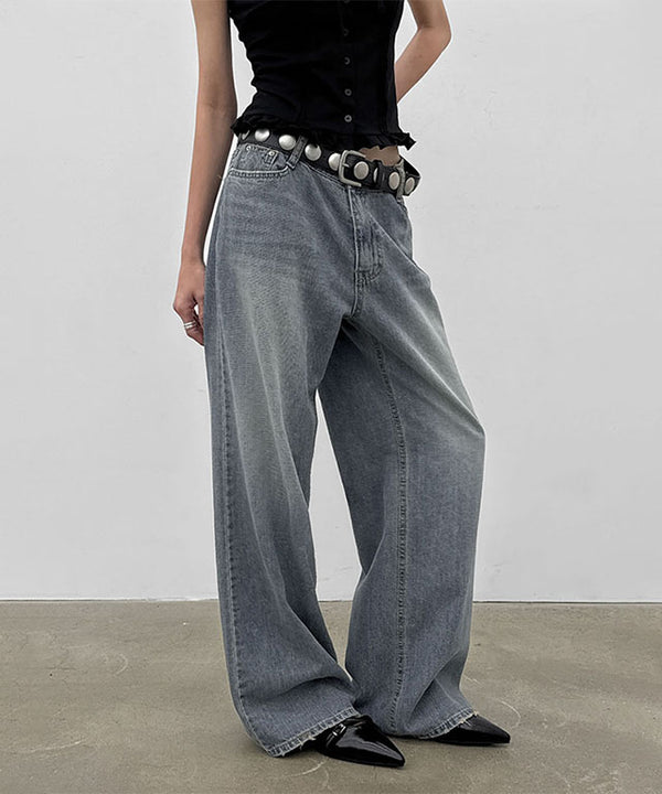Lot Low-waist Wide Denim Pants