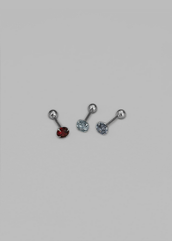 (SILVER 925) Robang Mini Colored Cubic Piercing