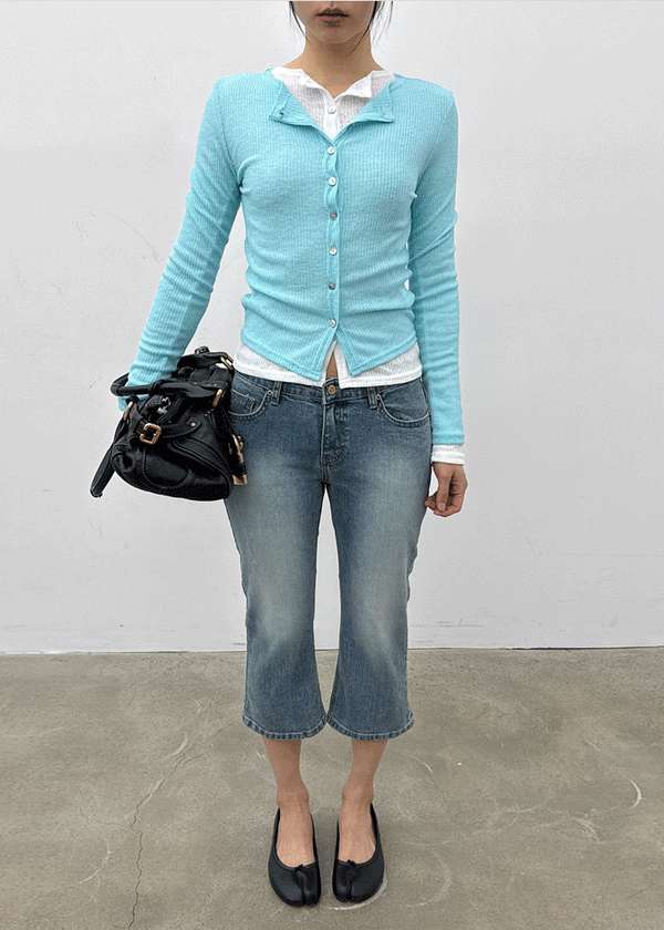 Byar See-through Round Knit Cardigan