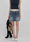 Lecan Low-waist Denim Miniskirt