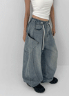 (UNISEX) Kolgen Pocket Balloon Denim Pants