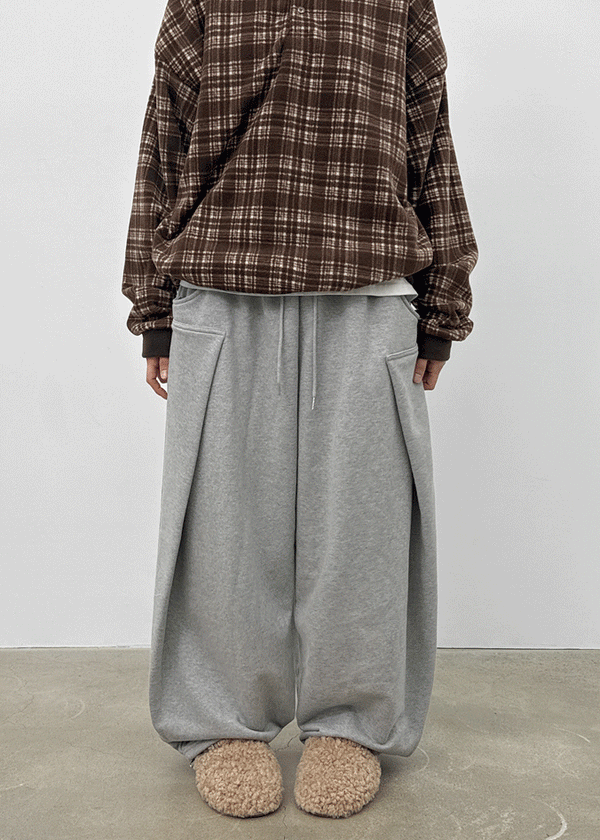 (UNISEX) Byak Pintuck Balloon Two-Way Banding Pants