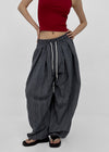 (UNISEX) Ducl Stripe Balloon Elastic Waist Pants