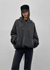 (UNISEX) Fahrenheit Studded Two-Way Zip-Up Hoodie